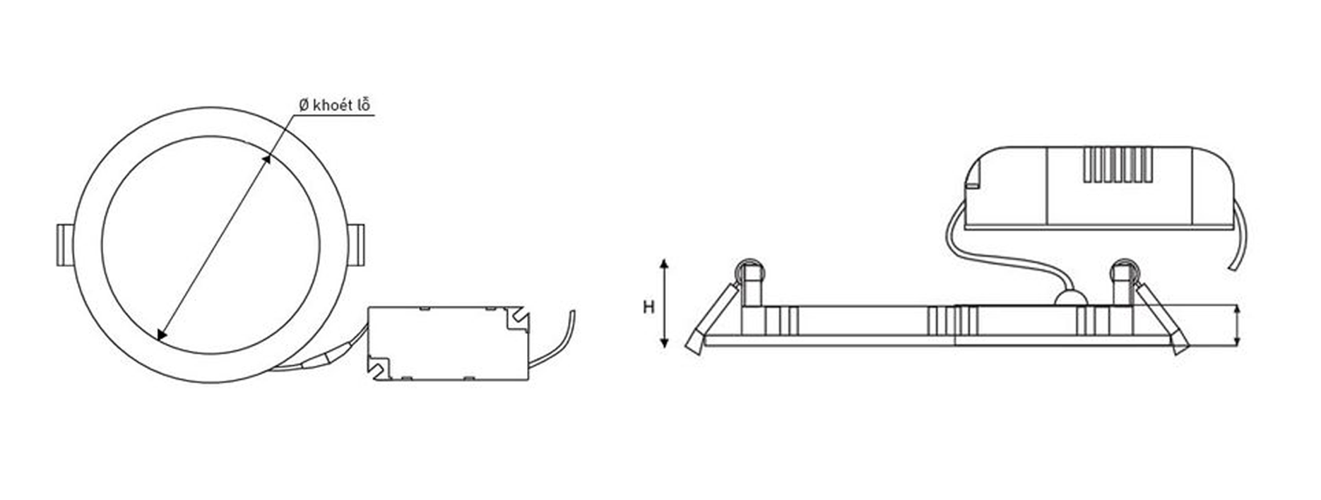 Đèn LED âm trần Nanoco siêu mỏng đổi màu