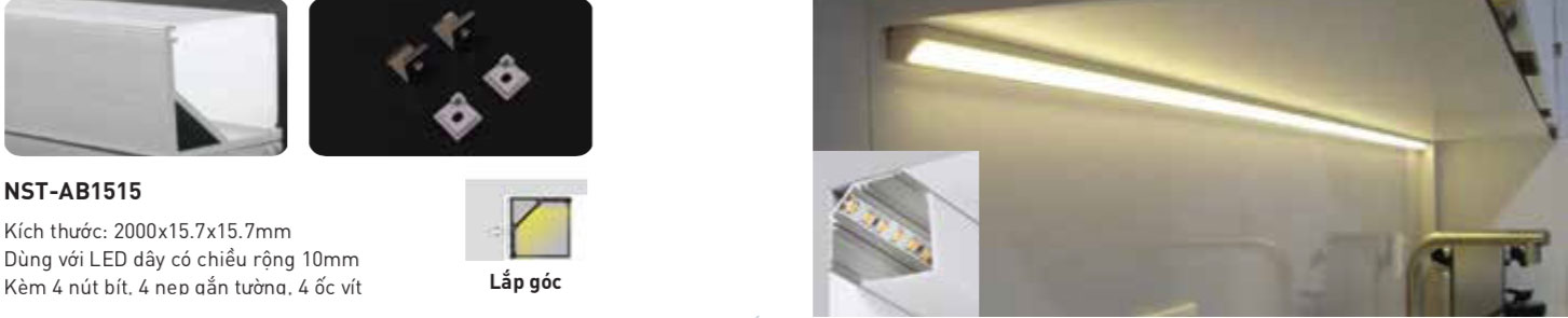 Nẹp nhôm dùng cho LED dây trong nhà Nanoco