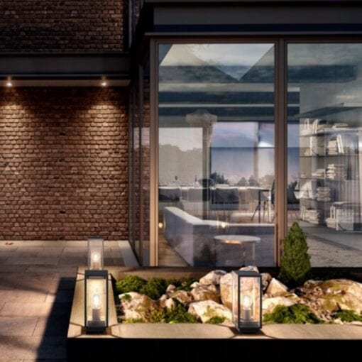 Đèn gắn trụ ngoài trời Nanoco dùng bóng