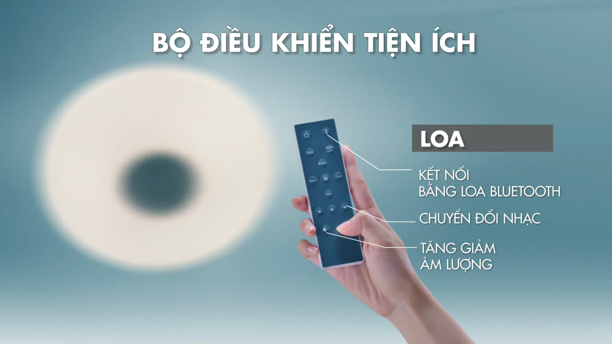 Đèn trần LED trang trí Panasonic 25W kết hợp loa Bluetooth