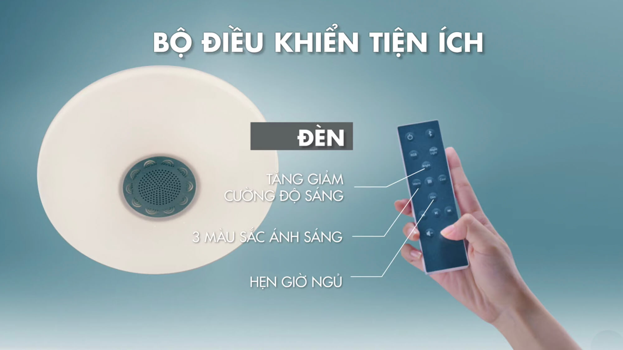 Đèn trần LED trang trí Panasonic 25W kết hợp loa Bluetooth