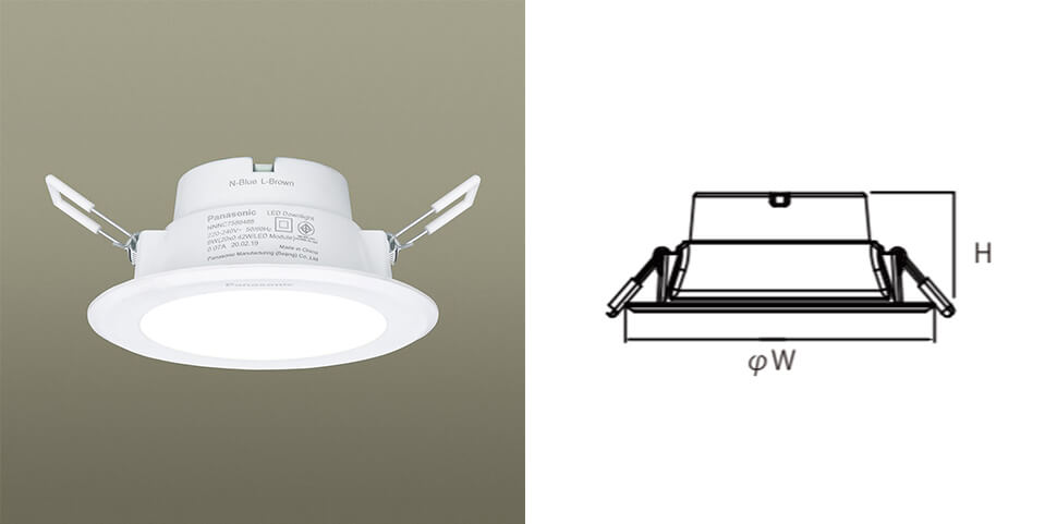 Thông số đèn led âm trần Panasonic cảm biến DN Series (Sensor Type)