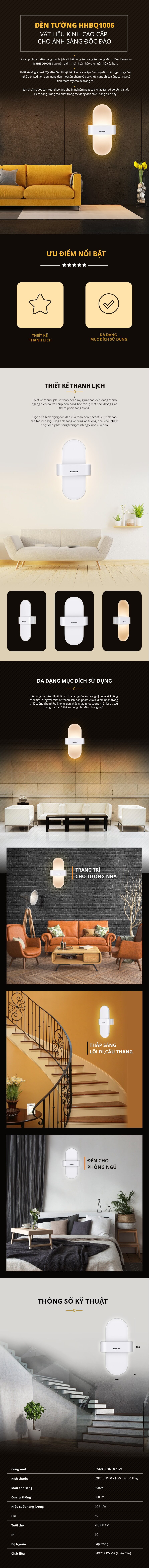 Đèn gắn tường LED trang trí Panasonic HHBQ100688