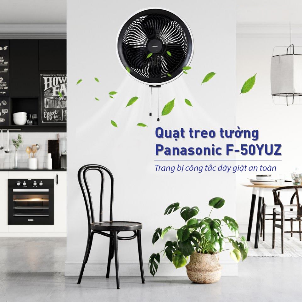 Quạt treo tường Panasonic F-50YUZ trang bị công tắc dây giật an toàn
