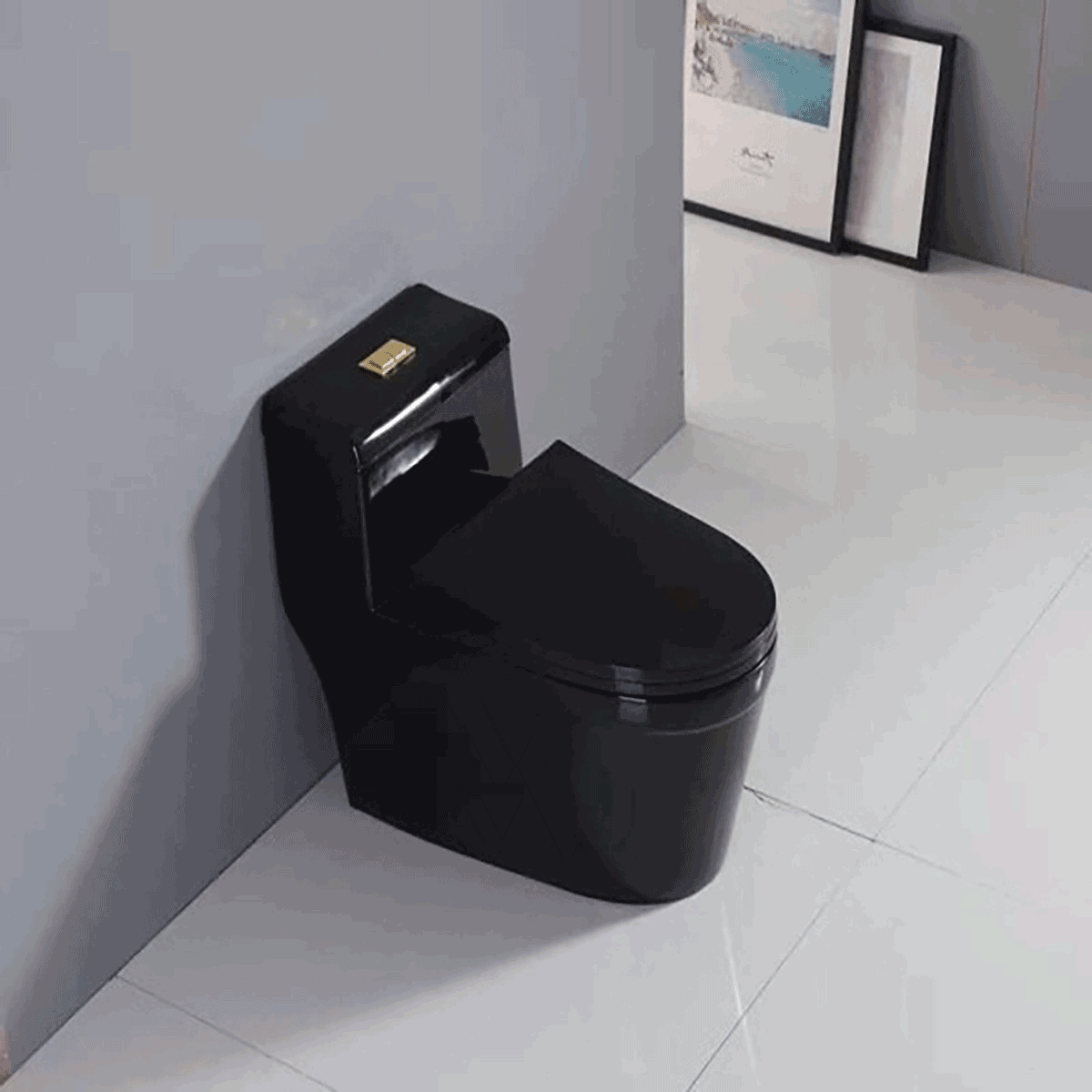 Bồn cầu màu đen thiết kế 1 khối