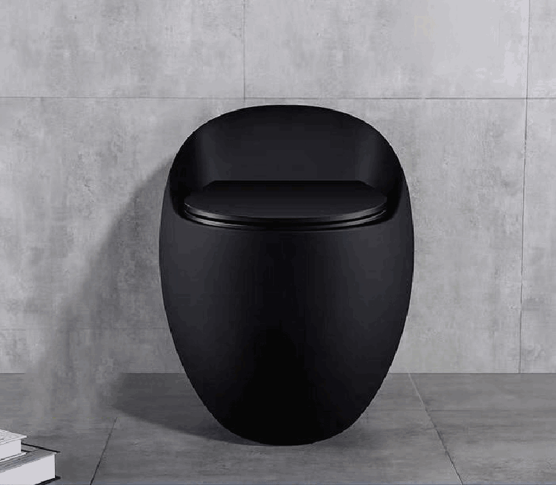 Bồn cầu màu đen hình dạng quả trứng độc đáo