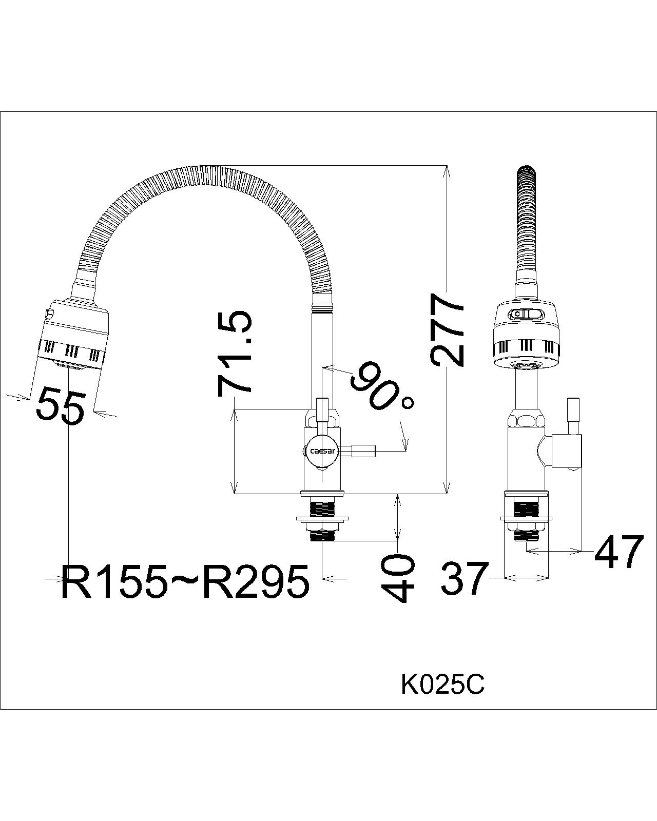 Vòi bếp lạnh thân mềm Caesar K025C