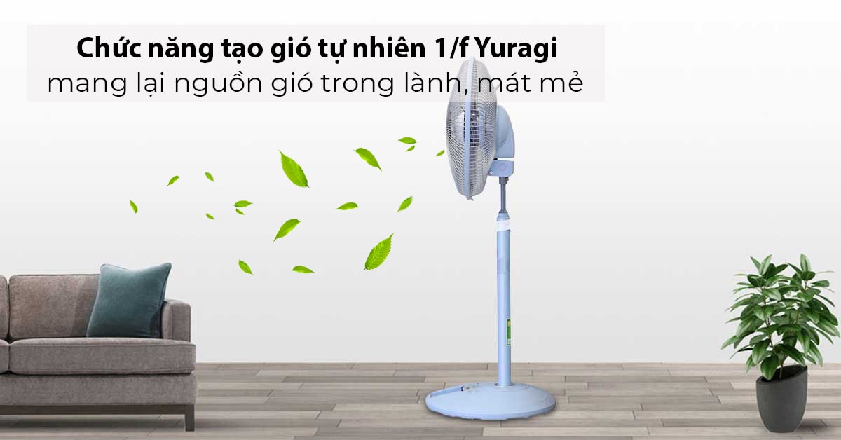 Quạt đứng 5 cánh Panasonic có remote F-308NHB chức năng tạo gió tự nhiên