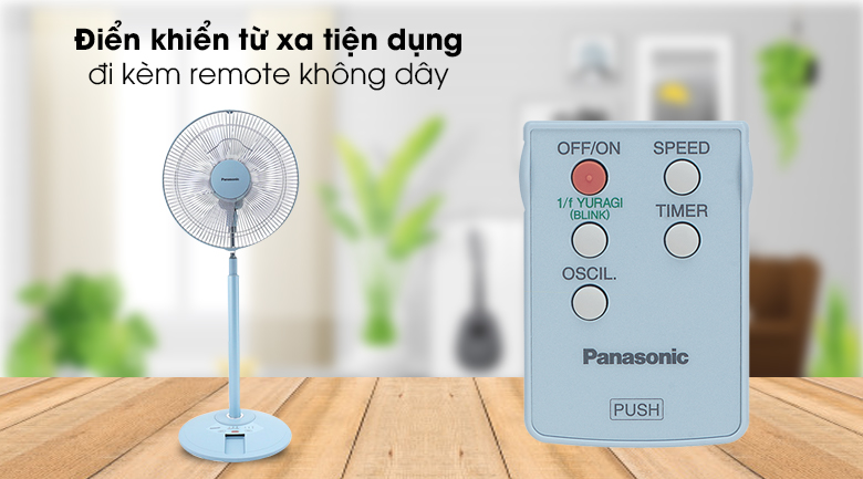 Quạt đứng 5 cánh Panasonic có remote F-308NHB điều khiển từ xa với nhiều chức năng
