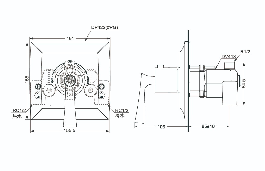 Van điều chỉnh CLASSIC TOTO DP422#PG/DV418
