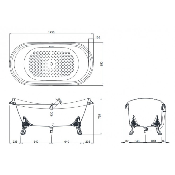 Bồn tắm đặt sàn TOTO FBY1756PTGE#W gang tráng men 1m7
