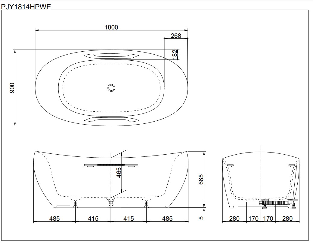 Bồn tắm đặt sàn TOTO PJY1814HPWE#GW GALALATO 1m8 tay vịn