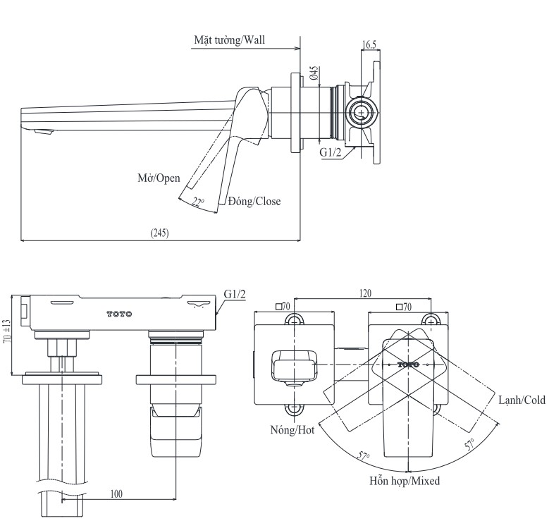 voi-lavabo-gat-gu-nong-lanh-gan-tuong-gb-toto-tlg10308b
