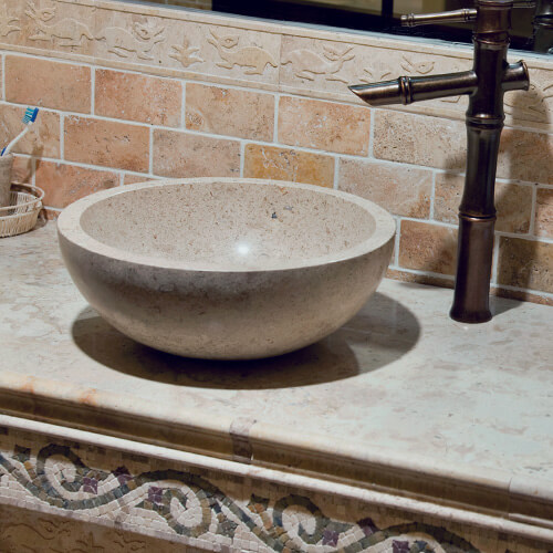 Chậu lavabo đặt bàn Kanly đá Marble tự nhiên MAR11N