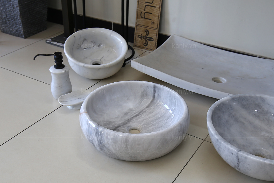 Chậu lavabo đặt bàn Kanly đá Marble tự nhiên MAR123N