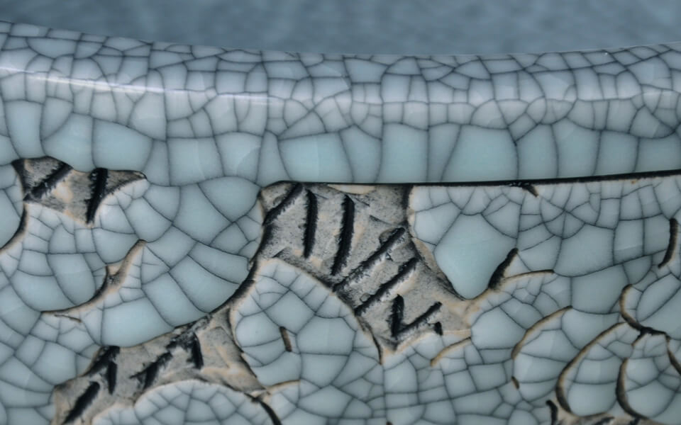 Chậu lavabo đặt bàn Kanly sứ hoa văn SU126