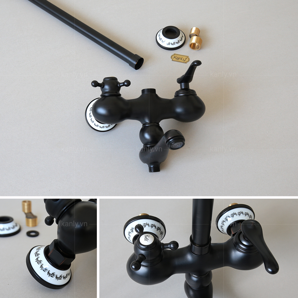 Bộ sen cây tắm đứng nóng lạnh bằng đồng Kanly GCS11B