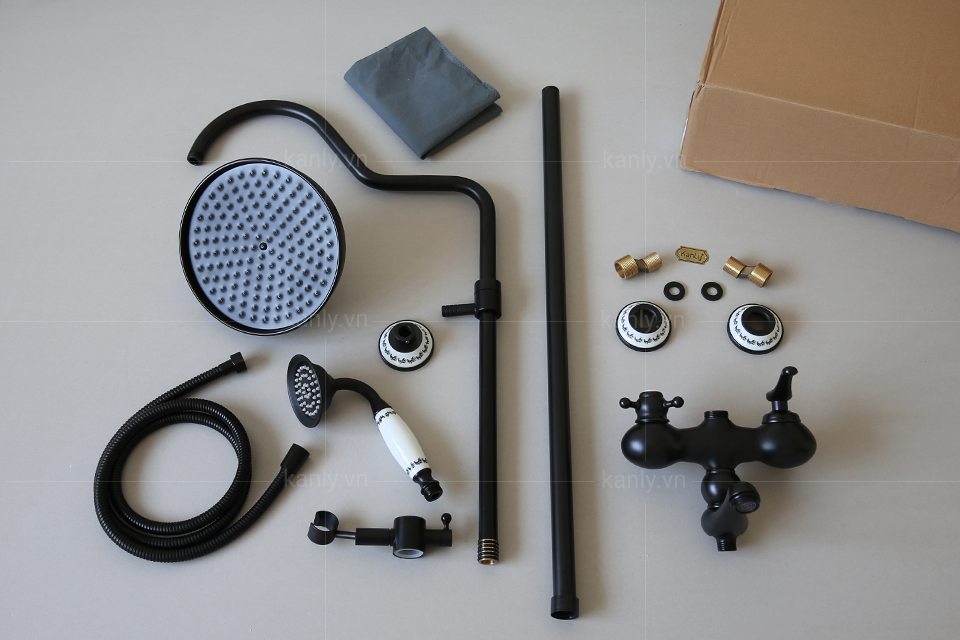 Bộ sen cây tắm đứng nóng lạnh bằng đồng Kanly GCS11B
