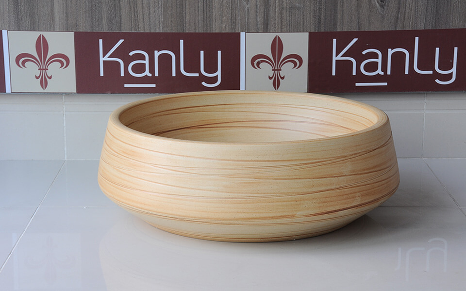 Chậu rửa mặt lavabo sứ hoa văn Kanly SU008