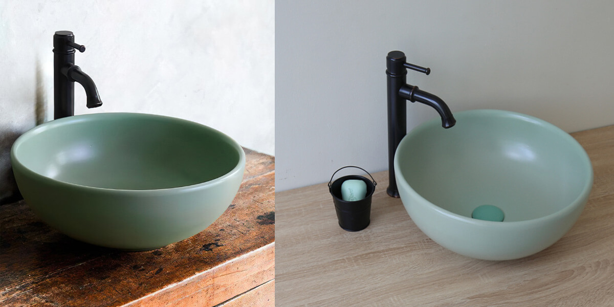 Chậu lavabo đặt bàn Kanly tròn sứ màu SU51