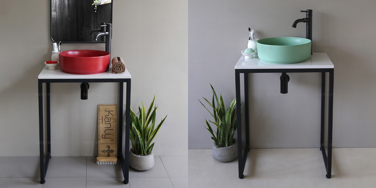 Chậu lavabo đặt bàn Kanly sứ màu SU52