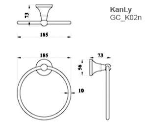 Vòng treo khăn bằng đồng Kanly GCK02