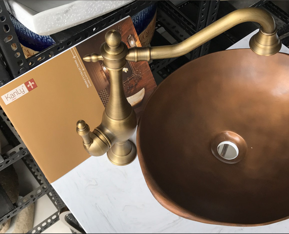 Vòi rửa bát nóng lạnh bằng đồng Kanly GCC06