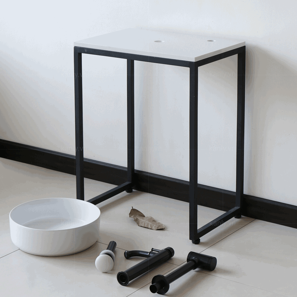 Bàn để chậu rửa lavabo Kanly mặt đá nhân tạo FP12
