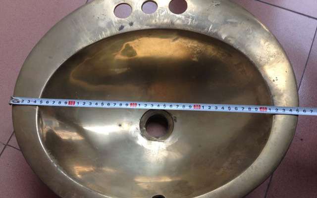 Chậu rửa mặt lavabo Kanly bằng đồng đúc GCL08