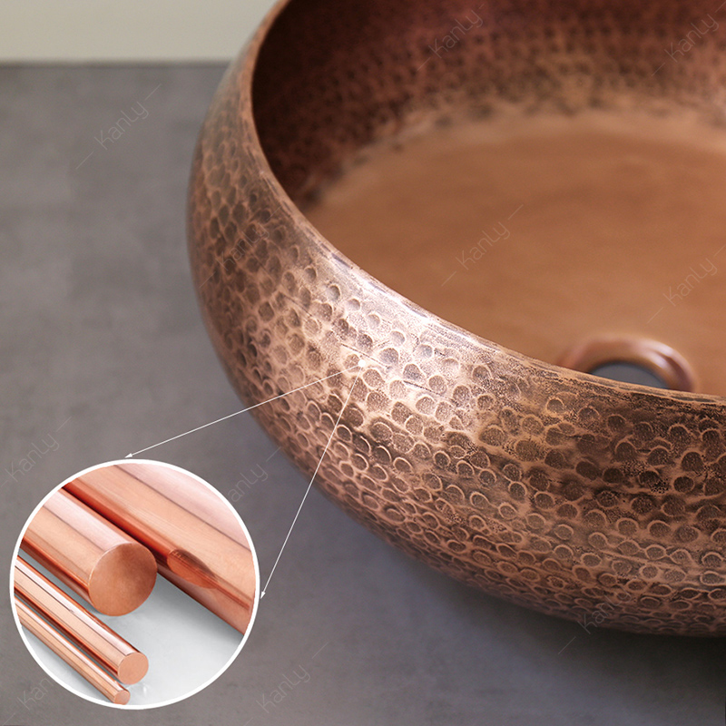 Chậu lavabo đặt bàn Kanly bằng đồng RSC122V/21V