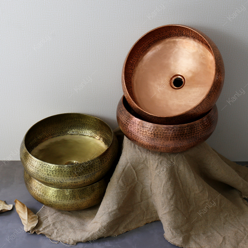 Chậu lavabo đặt bàn Kanly bằng đồng RSC122V/21V