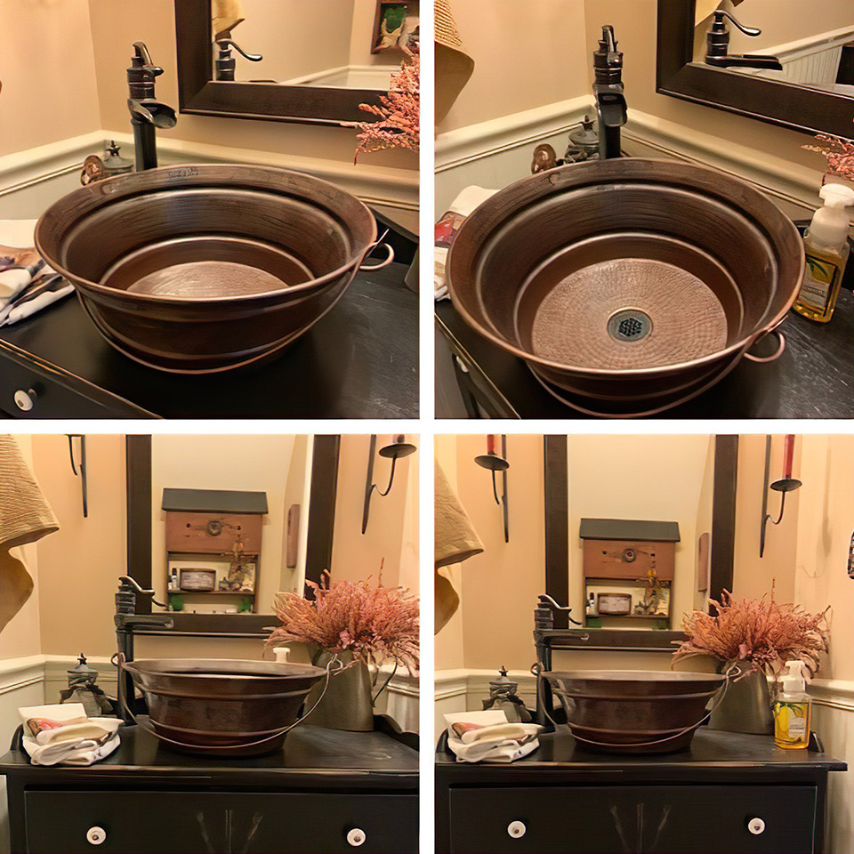 Chậu lavabo đặt bàn Kanly bằng đồng RSC411V/12V