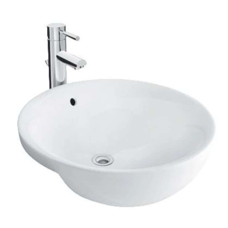 Lavabo INAX bán âm L-333V thiết kế hình tròn chủ đạo, đường nét gọn gàng mềm mại