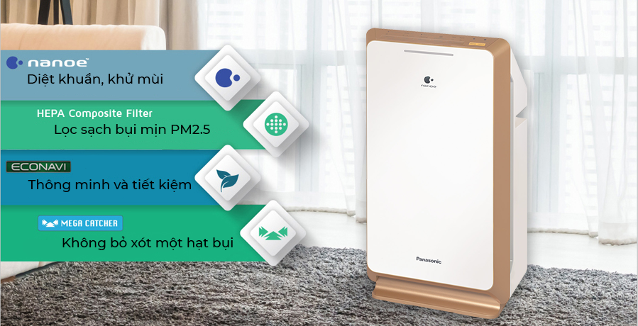 Máy lọc không khí Panasonic F-PXM55A 42m2 cảm biến siêu nhạy