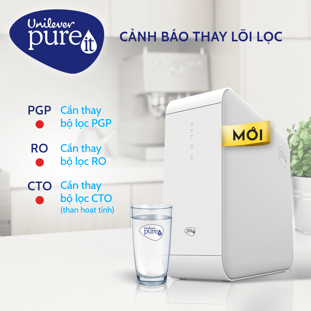 Cảnh báo thay lọc thông minh máy lọc nước Pureit Delica