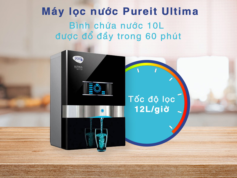 Tốc độ lọc nước máy lọc nước Pureit Ultima