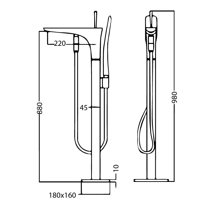 Bộ vòi sen xả bồn đặt sàn Imppler Series MOWOEN IMPPLER-FB0002