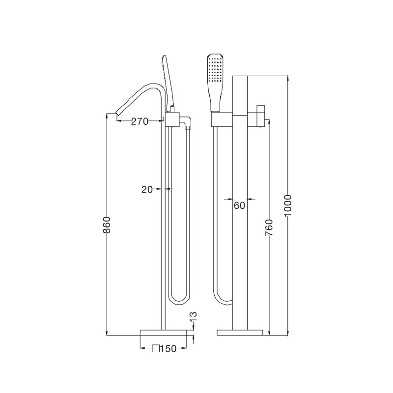 Vòi Sen Xả Bồn Đặt Sàn Emmas Series MOWOEN FB0003