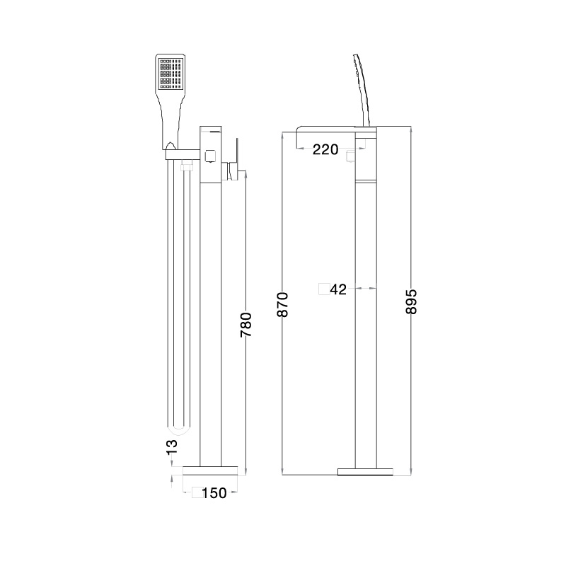 Bộ Vòi Sen Xả Bồn Đặt Sàn Carrot Series MOWOEN FB0005