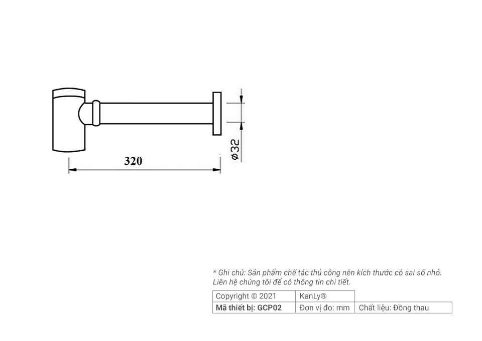 Ống co P bằng đồng Kanly GCP02