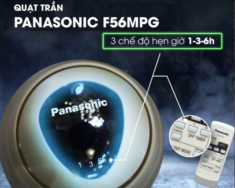 Quạt trần 4 cánh điều khiển từ xa Panasonic F-56MPG