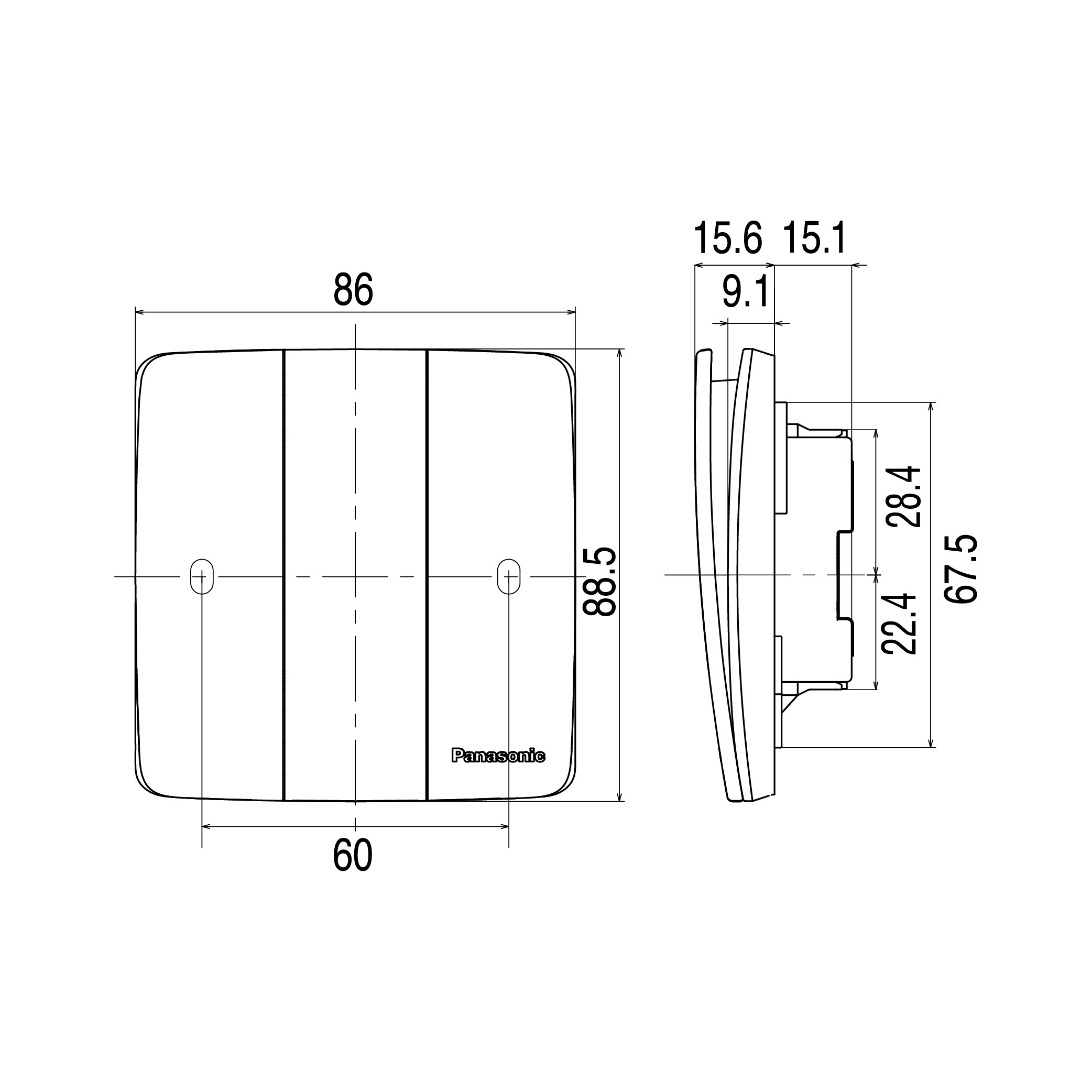 Bộ 3 công tắc 2 chiều Panasonic WMT506