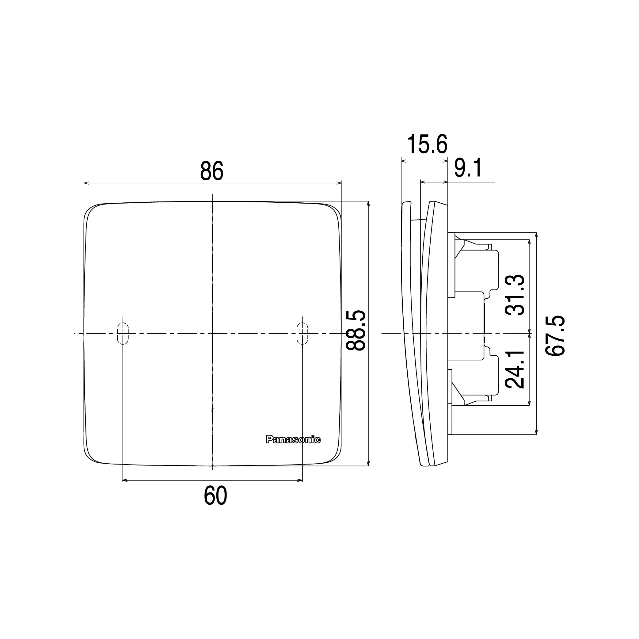 Bộ 2 công tắc đảo chiều dòng Minerva Panasonic WMT596