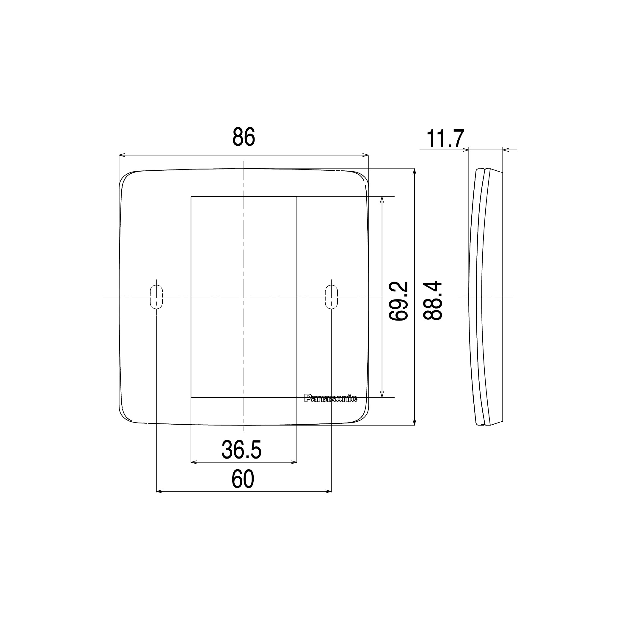 Mặt kín đơn vuông dòng Minerva Panasonic WMT6891