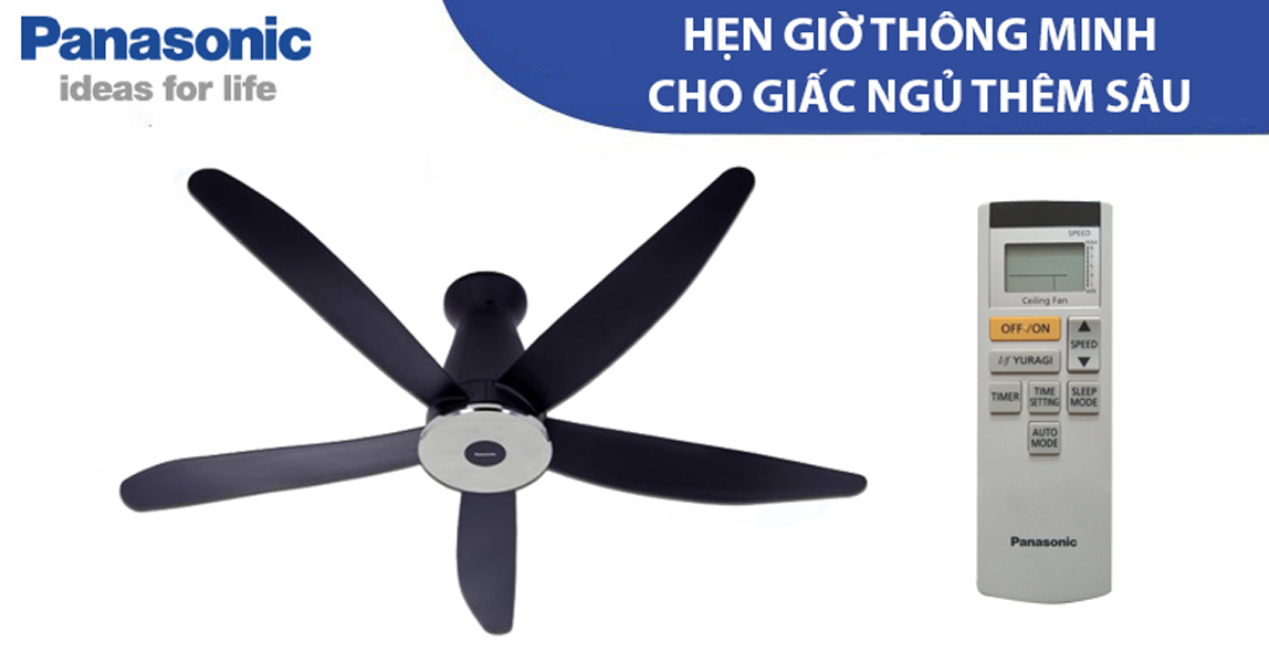 Quạt trần 5 cánh điều khiển từ xa Panasonic F-60XDN