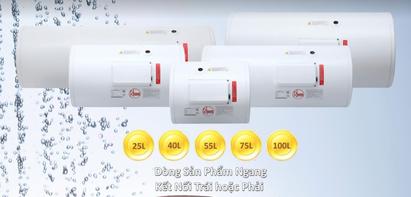 Bình nước nóng gián tiếp Rheem Mekong kiểu ngang