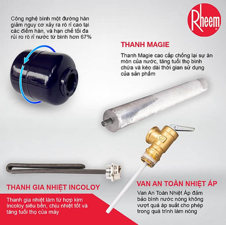 máy nước nóng Rheem Mekong gián tiếp