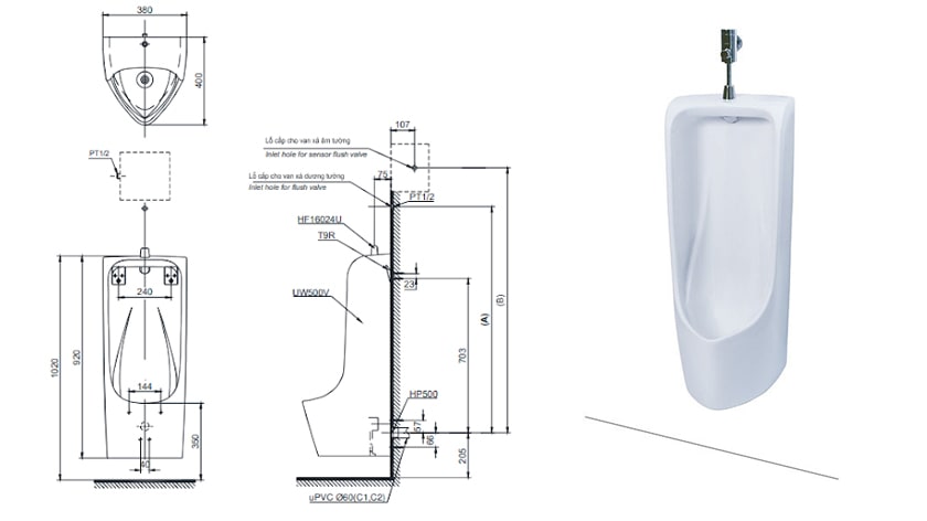 Bồn tiểu nam Toto UT500T