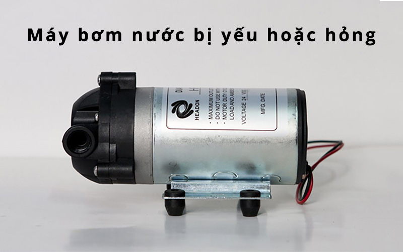 Máy bơm bị hỏng khiến máy lọc nước không ra nước thải