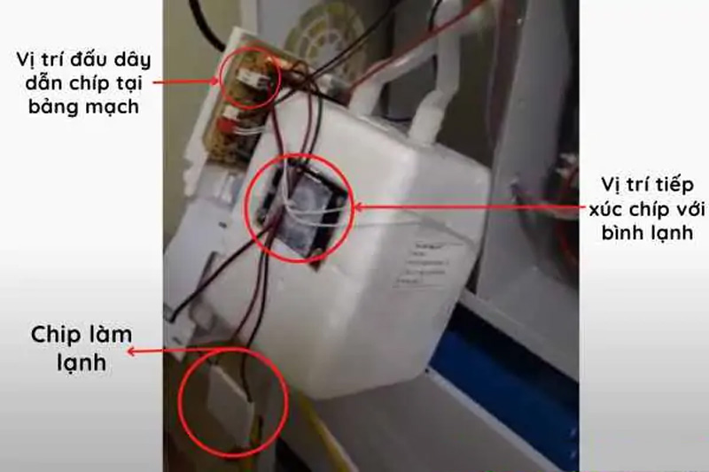 Sửa máy lọc nước nóng lạnh không ra nước lạnh do chip làm lạnh bị lỗi
